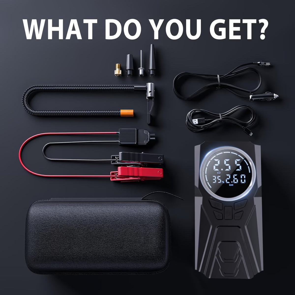 Virelo RoadReady™ — Emergency Jump Starter & Air Compressor