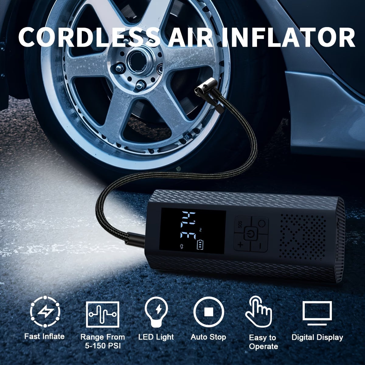 Virelo AirBoost™ — Smart Cordless Tire Inflator
